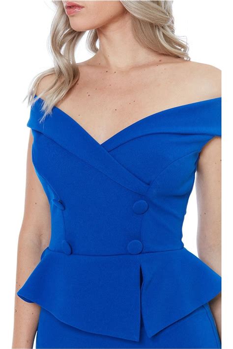 Bardot Crossover Maxi Dress Vividblue