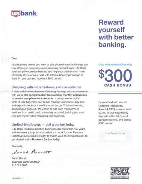 Expired Targeted U S Bank 300 Business Checking Bonus Doctor Of