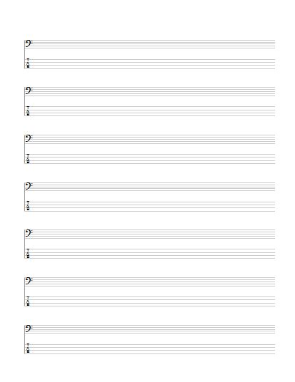 Bass Tab and Notation Paper | StaffPaper.net