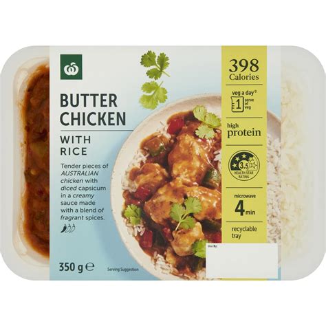 Woolworths Calorie Controlled Butter Chicken With Rice 350g Bunch