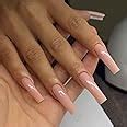 Amazon Enppode Long Press On Nails Square Fake Nails Nude Nails