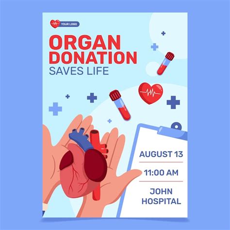 Premium Vector Hand Drawn Flat World Organ Donation Day Poster Template