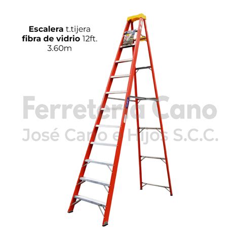 Escalera Tijera Fibra De Vidrio Inco M Ft Tomate Ferreter A Cano