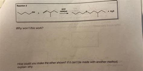 Solved I have drawn three ether-formation reactions | Chegg.com