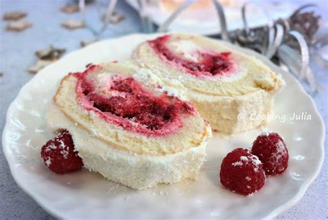 COOKING JULIA BÛCHE ROULÉE AUX FRAMBOISES ET MASCARPONE