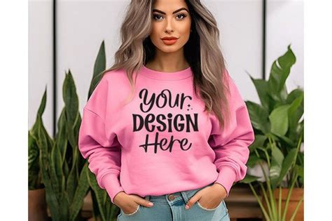 12 Heliconia Gildan 18000 Sweatshirt Mockup Designs Graphics