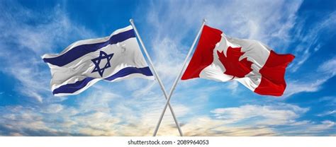 Crossed National Flags Israel Canada Flag Stock Illustration 2089964053 ...