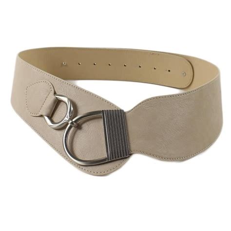 Ceinture femme Fantaisie Beige Boucle métal argenté réglable T U 105 cm