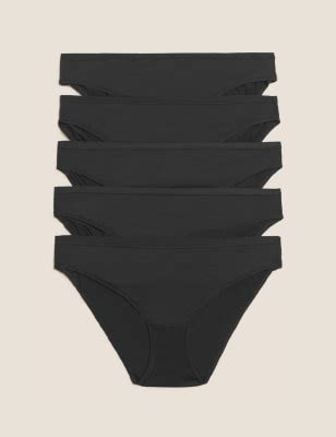 5pk No VPL Microfibre Low Rise Bikini Knickers M S Collection M S