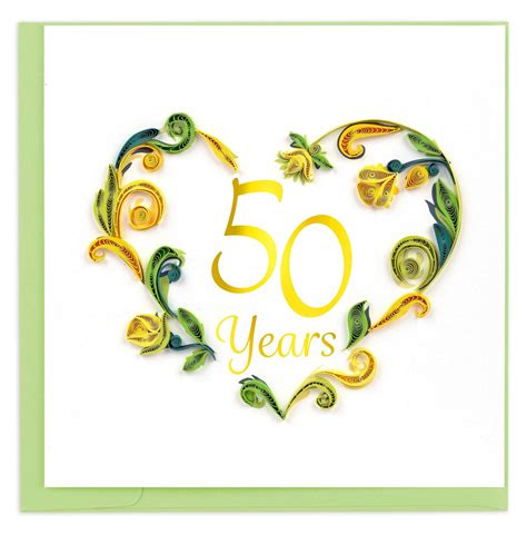 Handcrafted 50th Wedding Anniversary Card | Quilling Card