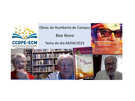 Boa Nova De Humberto De Campos Em Foco GEECX Grupo De Estudos