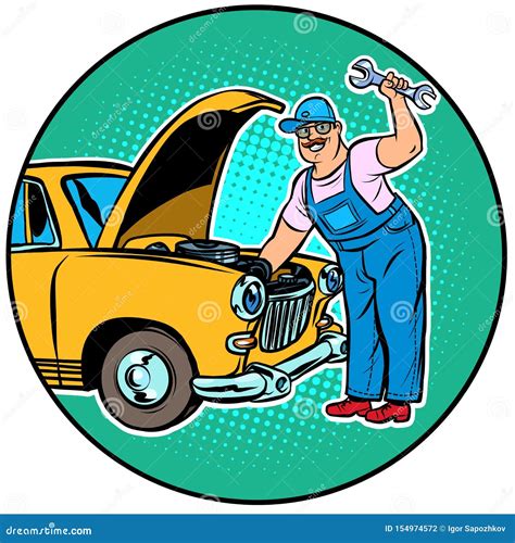 Reparo Mestre Do Carro Ilustra O Do Vetor Ilustra O De Motor