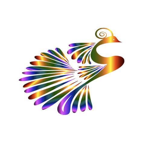 Stylized Peacock Colorful Free Svg