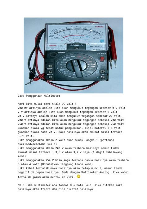 DOCX Cara Penggunaan Multimeter DOKUMEN TIPS