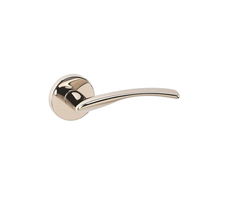 Urfic Easy Click Delta Lever On Round Rose Polished Nickel Door