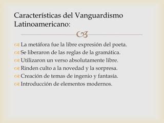 El Vanguardismo Literario Latinoamericano Ppt