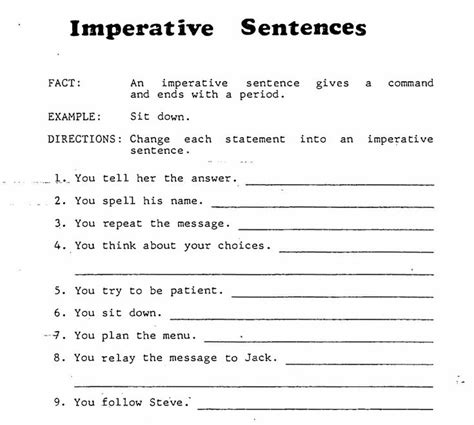 Imperative Sentences 17 | Imperative sentences, Grammar sentences ...