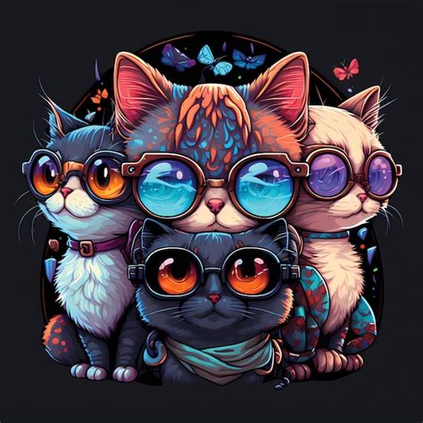 Ilustraci N De Personaje De Gato De Dibujos Animados Con Gafas Dise O