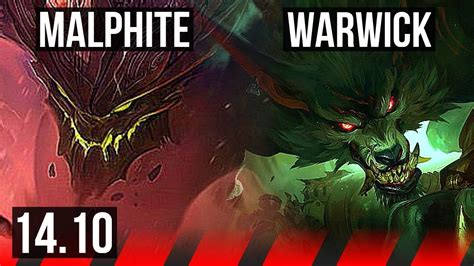 MALPHITE Vs WARWICK TOP 5 1 5 Rank 11 Malph EUW Grandmaster 14