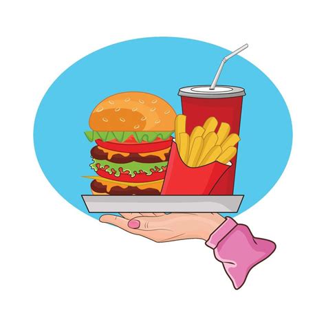 Illustration Of Burger Fries And Drink 39320908 Vector Art At Vecteezy