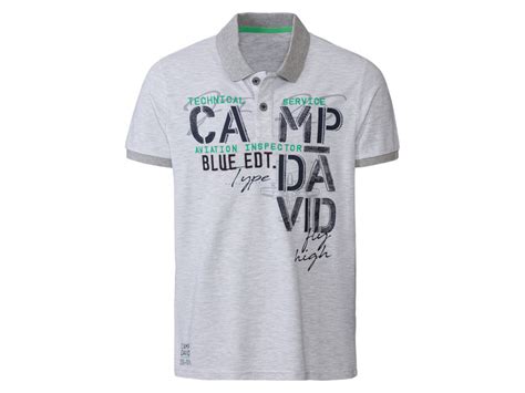 Camp David Herren Poloshirt Aufwendiger Druck Mit Sti