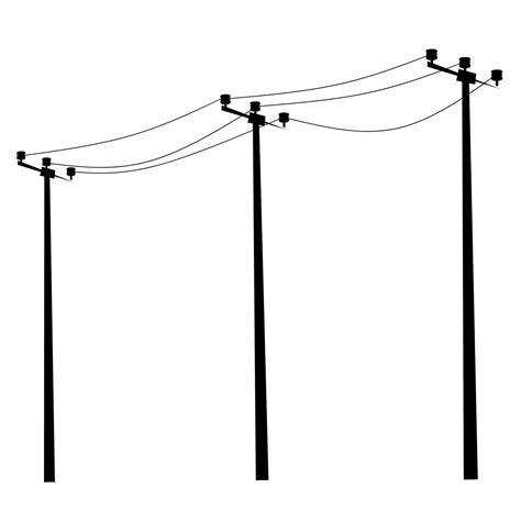 Vector Illustration Of A High Voltage Power Pole Light Channel Wires