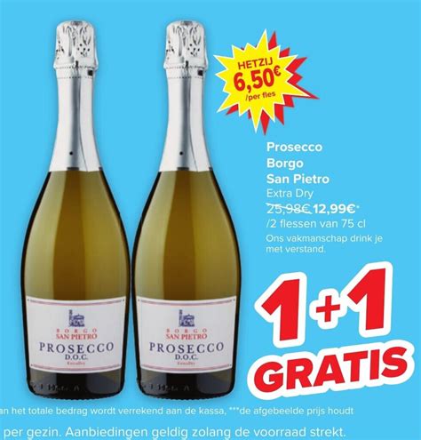 Prosecco Borgo San Pietro Extra Dry Gratis Promotie Bij Carrefour