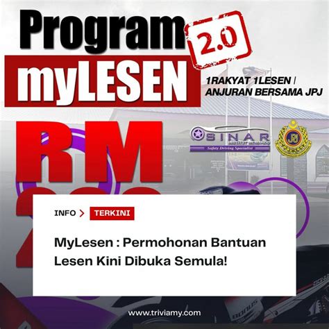 Mylesen Permohonan Bantuan Lesen Kini Dibuka