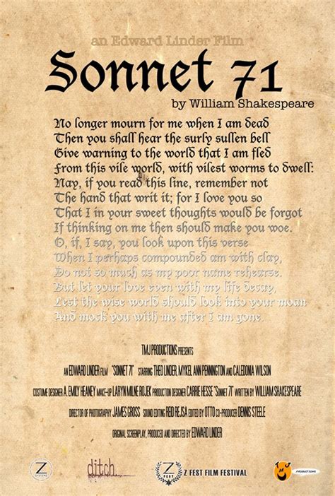 💣 William Shakespeare Sonet 71 Sonnet 71 By William Shakespeare 2022