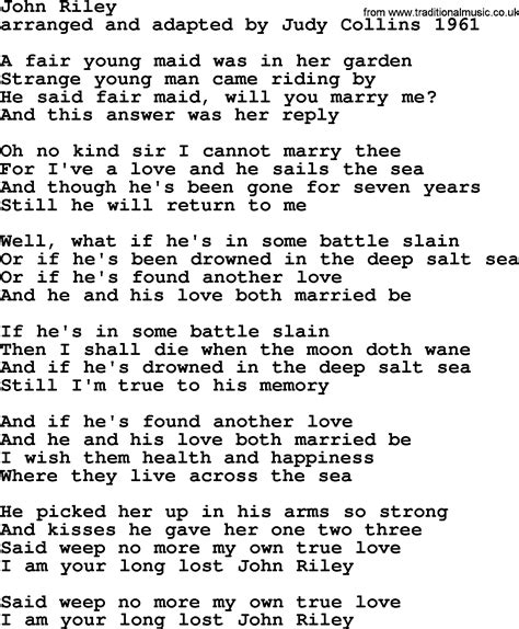 John Riley By The Byrds Lyrics With Pdf