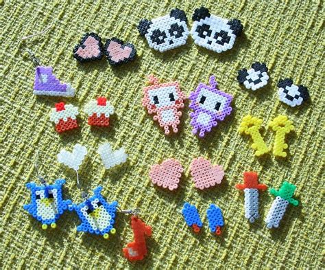 Hama Perler Bead Or Cross Stitch Design Ideas Earrings Rings