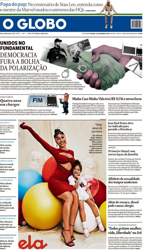 Capa O Globo Domingo De Janeiro De