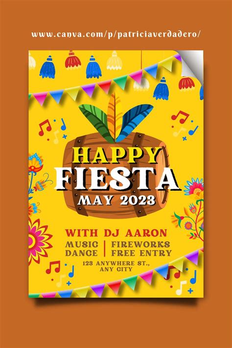 Canva Template Happy Fiesta Event Poster In 2024 Event Poster