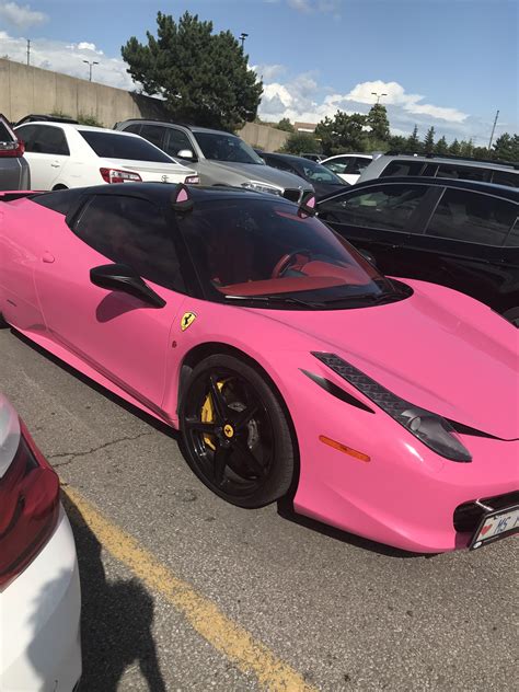 Hot Pink Ferrari with cat ears : r/Shitty_Car_Mods