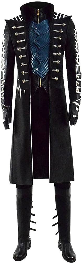 Game Vergil Cosplay Costume Leather Coat Pants Adult Halloween Sweden