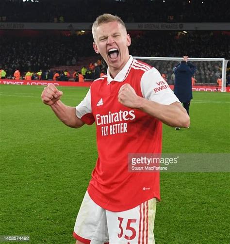 Arsenals Oleksandr Zinchenko Celebrates After The Premier League