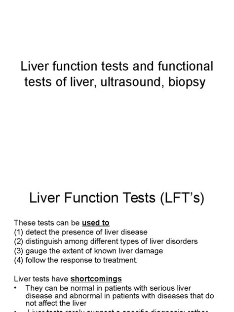 Liver Function Tests Ultrasound Biopsy Guide To Interpreting Results