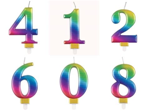 Rainbow Number Birthday Candle Number Candles Etsy UK