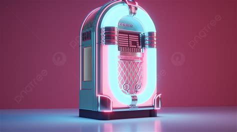 A Pink Jukebox In A 3d Blue World Background Jukebox Old Music Retro