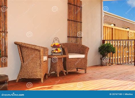 Inviting Outdoor Seating Area Stock Photo Image Of Back Decking