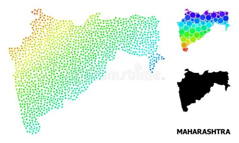 Vector Spectral Pixel Map Of Maharashtra State Stock Vector