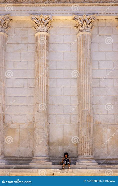 High Res Rich And Pale Smooth Marble Stone Wall With Column With
