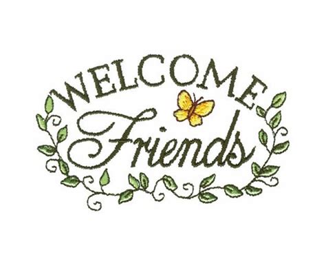 Welcome Friends Machine Embroidery Design Etsy