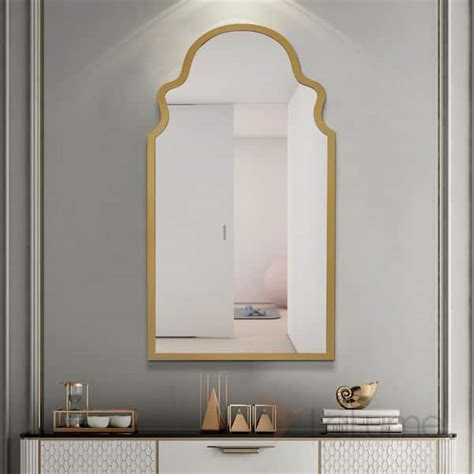 Clavie In W X In H Large Crown Arched Mirror Metal Framed Wall