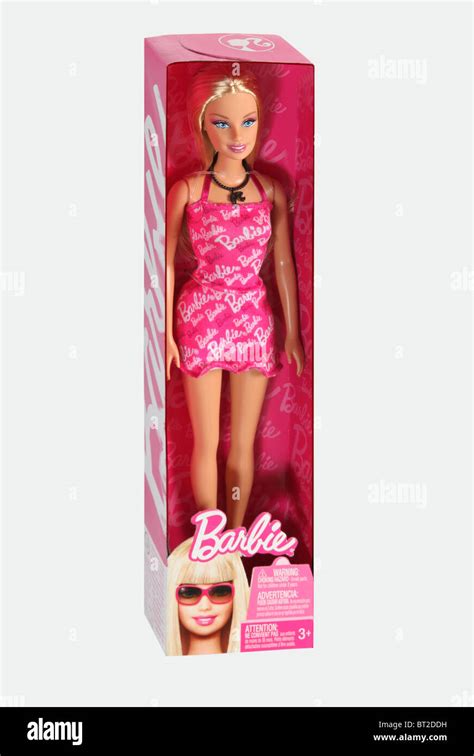 Barbie Doll Wearing A Pink Dress And Name Barbie Across The Dress In Original Box Cut Out