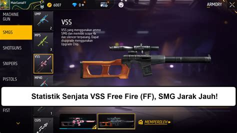 Statistik Senjata Vss Free Fire Ff Smg Jarak Jauh Esportsku