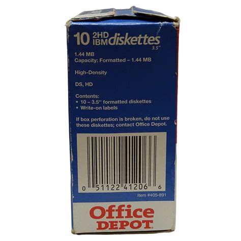 Office Depot Hd Ibm Formatted Floppy Disks Diskettes Mb Total