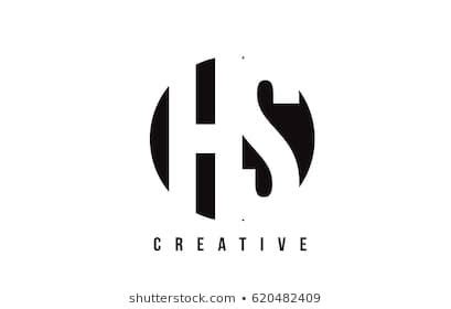 Hs H S White Letter Logo Design With Circle Background Vector