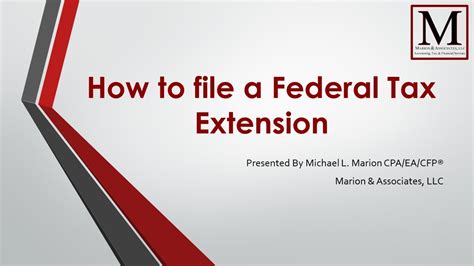 How To File A Federal Tax Extension Youtube