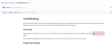 Add Hyperlink To Good First Issue Section Of Contributing Md Issue